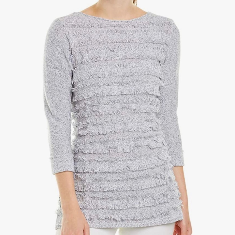 Nic+zoe Women's Sea Fringe Level Top Size M